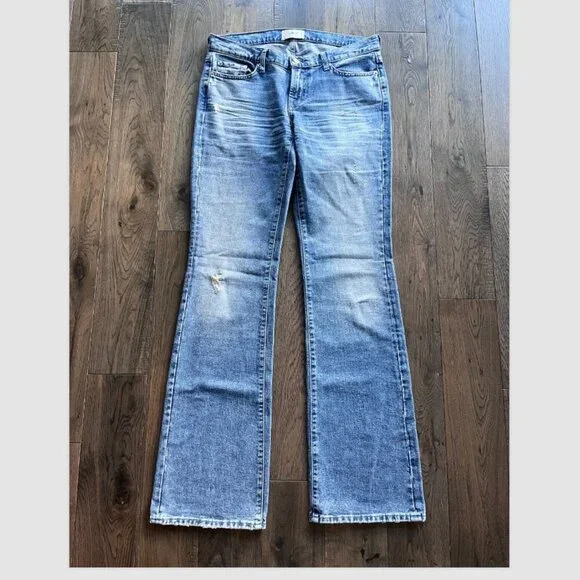 7 For All Mankind Maribel Bootcut Jeans Size 28 Beaded Floral Embellished Denim - Picture 2 of 10